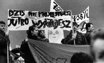 Demonstracja przeciwko budowie elektrowni jdrowej w arnowcu, Gdask 1989