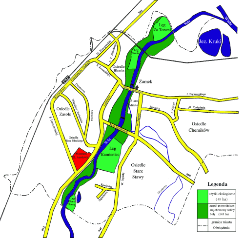 Mapa zespou przyrodniczo-krajobrazowego >>Dolina rzeki Soy<<