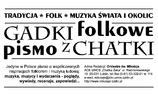 GADKI folkowe. Pismo z CHATKI